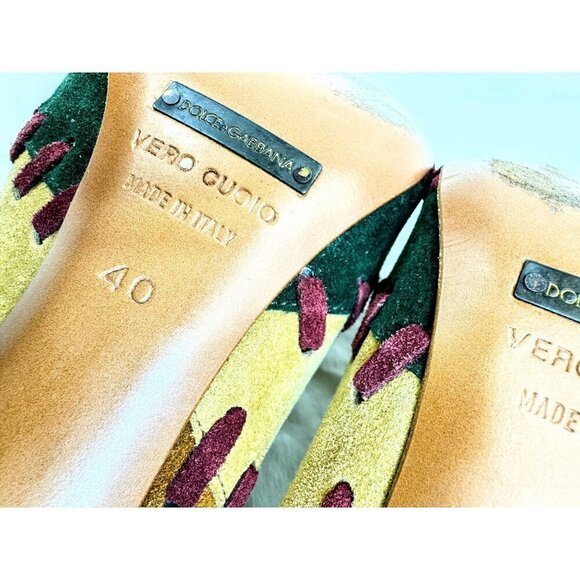 Dolce & Gabbana Multicolor Suede Patchwork Pointed-Toe Stiletto Heels- LT3264 - Picture 9 of 9